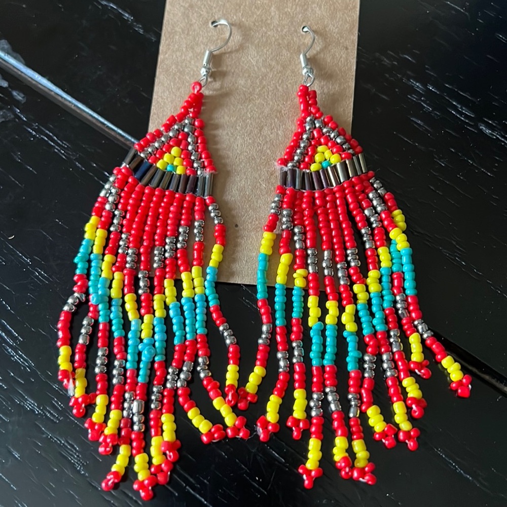 Beaded statement earrings-NWT